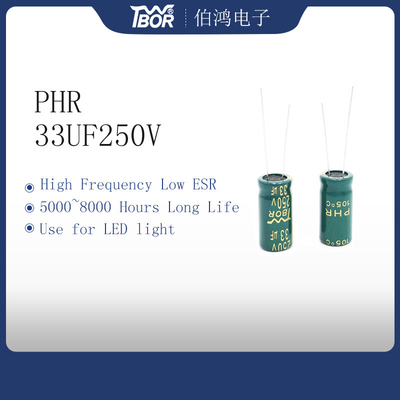 Condensateur électrolytique à haute tension 10X20MM de PHR 33UF250V 5000 heures