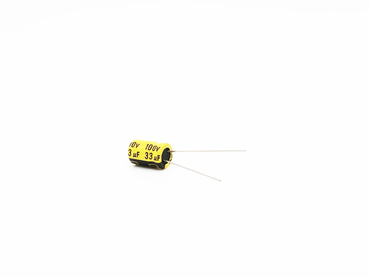 Condensateur à hautes températures électrolytique en aluminium jaune 33UF100V