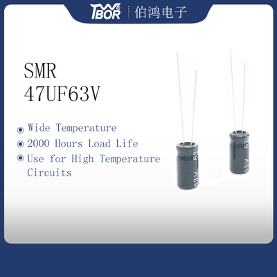 ISO14001 condensateur miniature 47UF 63V 8X12MM Al Electrolytic Capacitor