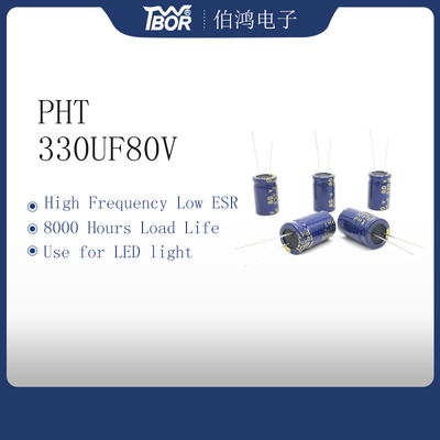 Condensateur électrolytique en aluminium bleu 13X20mm de 330UF 80V 10000 heures de longue durée
