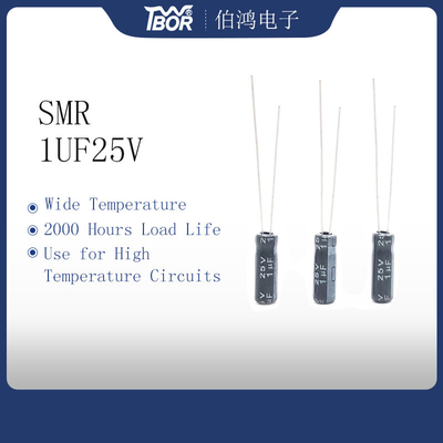 Tolérance radiale du condensateur électrolytique ISO14001 20% de 1UF 25V