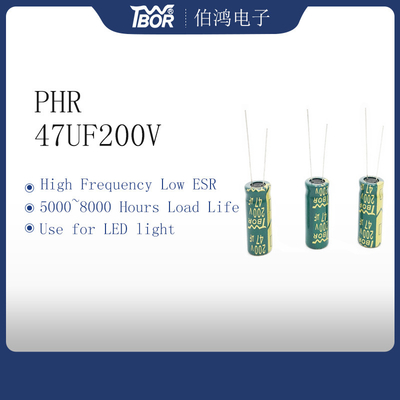 Condensateur 13x16mm de la capacité élevée PHR 47uf 200v pour la lumière de LED
