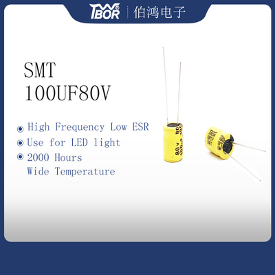 Condensateur électrolytique 100UF80V 10x13mm de lumière de l'avance radiale LED