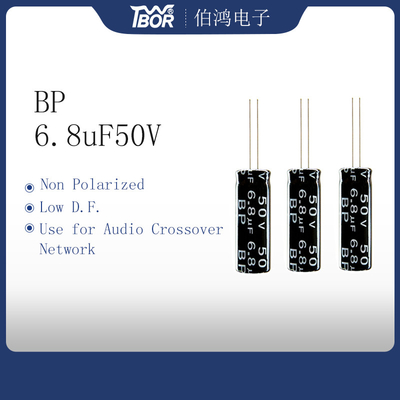 Radial du condensateur 25X25MM d'amplificateur audio de BP 6.8uF50V mener les condensateurs électrolytiques
